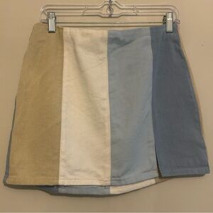 Altar’d State Denim 100% Cotton Colorblock Skirt Sz L Large
